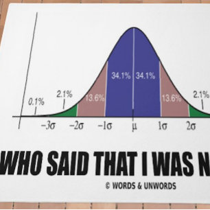 Who Said That I Was Normal? Bell Curve Geek Humor Doormat