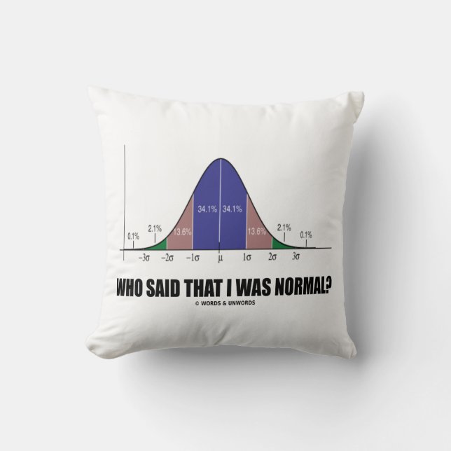 Who Said That I Was Normal? (Bell Curve Humor) Throw Pillow (Front)