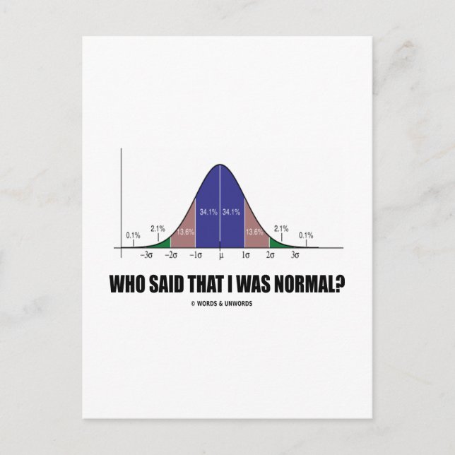 Who Said That I Was Normal? (Stats Humor) Postcard (Front)