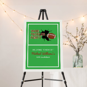 Who Tackles Forty Funny Football 40th Birthday Foam Board