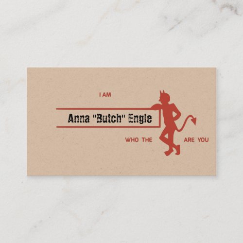 Who The Devil Are You Business Card
