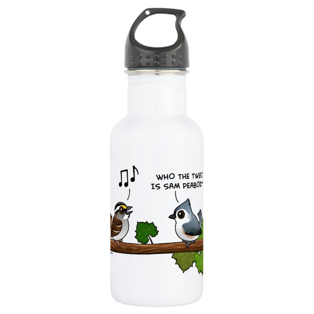 Who the Tweet? Stainless Steel Water Bottle (Front)