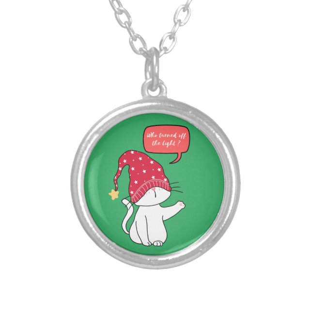 who turned off the light silver plated necklace (Front)