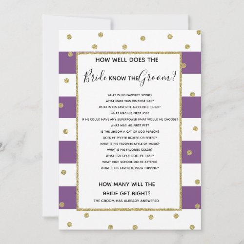 who well does bride know bridal baby shower game invitation