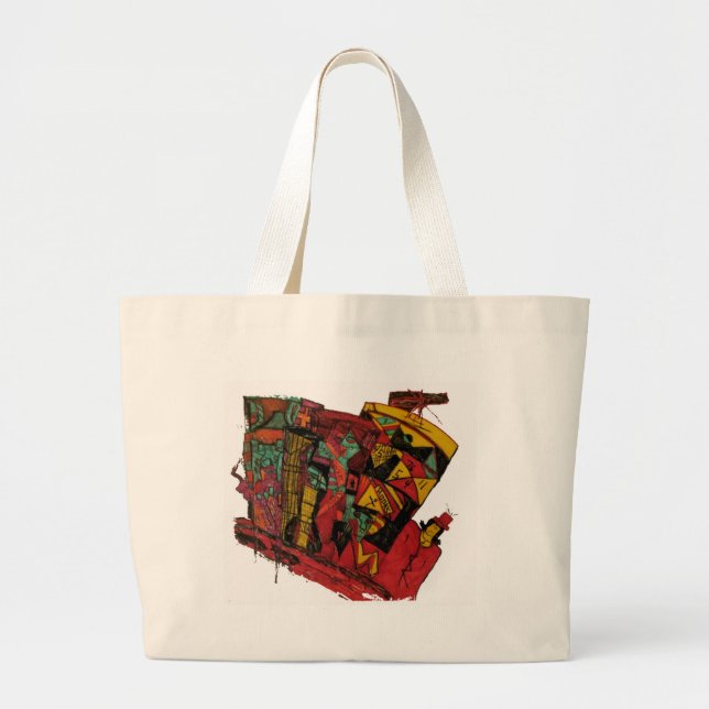 WHO WHAT WIN ink Large Tote Bag (Front)