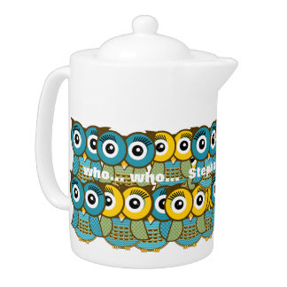 Who Who That's Who Cute Owl Pattern Teapot