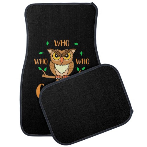 Who Who Who Care Owls Car Floor Mat