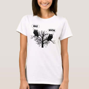 Who Whom Grammar Humor Owls T-Shirt