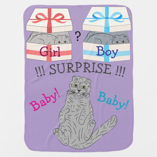 Who will born surprise  baby blanket (Front)