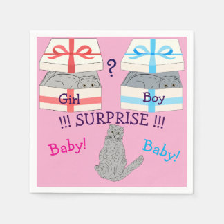 Who will born surprise Baby Paper Napkin 