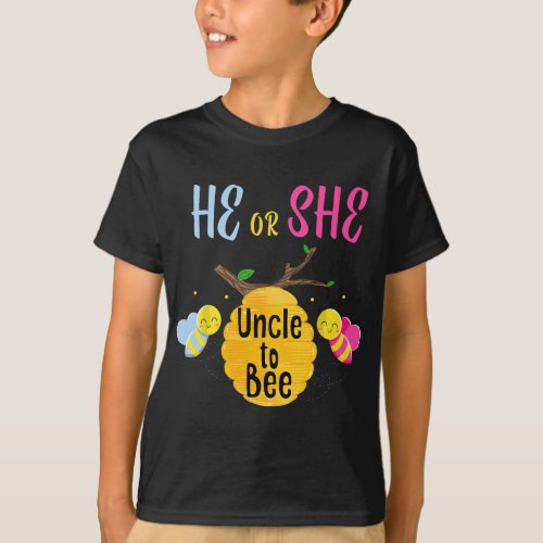 Who will it Bee He or She Uncle to Bee Gender Reve T_Shirt