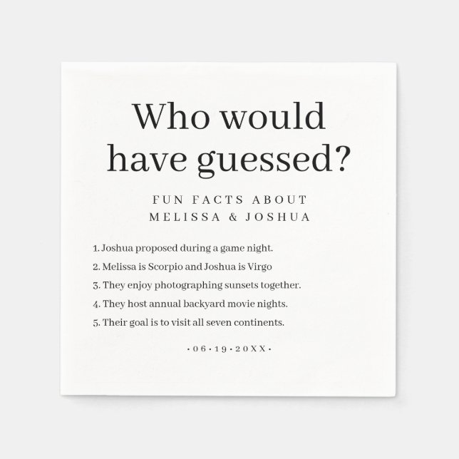 Who would have guessed Wedding Napkins (Front)