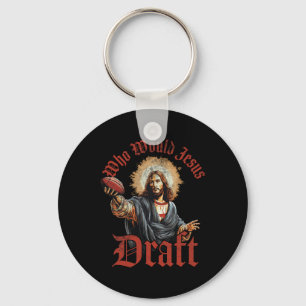 Who Would Jesus Draft Fantasy Football Christian D Keychain