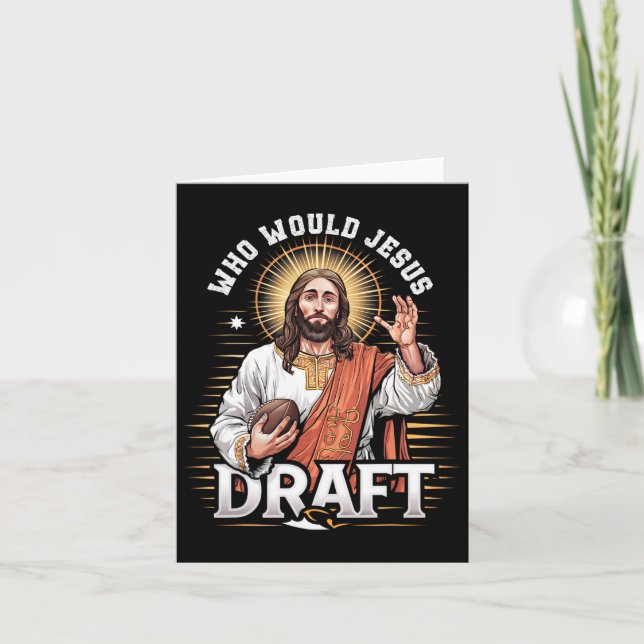 Who Would Jesus Draft Fantasy Football Fan Christi Card (Front)