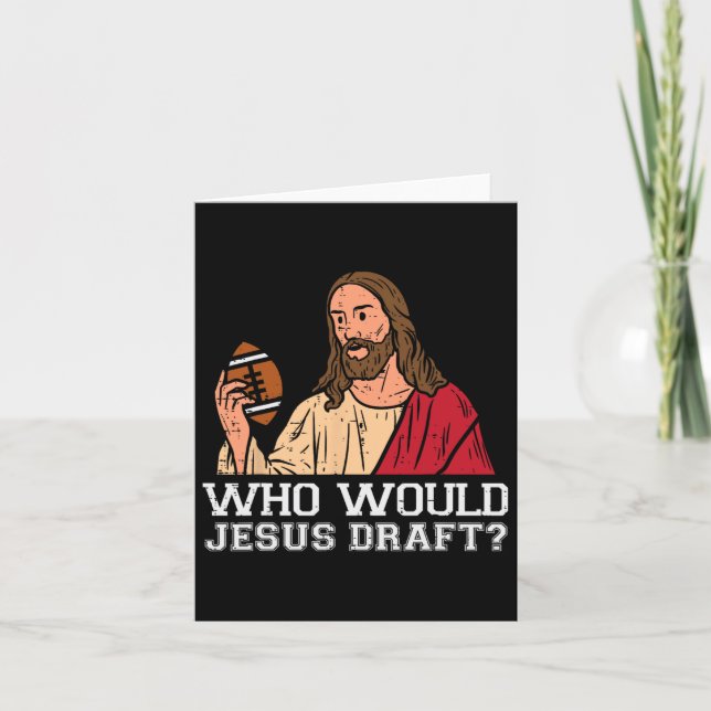 Who Would Jesus Draft Funny Fantasy Football Chris Card (Front)
