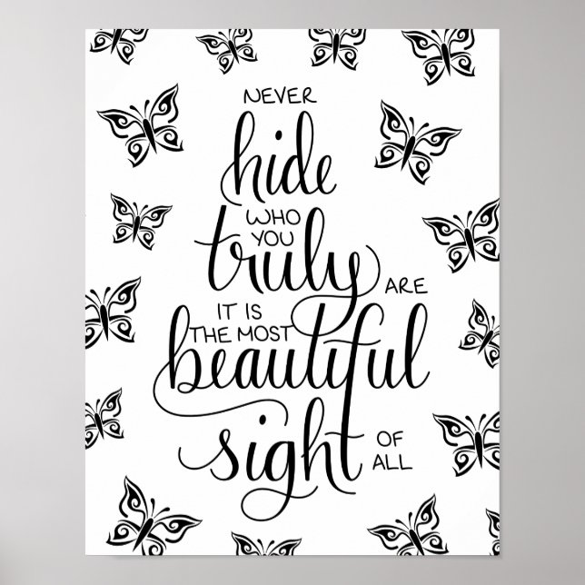 Who You Are Beautiful, Butterflies Poster (Front)