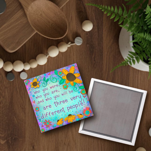 Who You Are Quote Inspirational Floral Pretty  Magnet (Creator Uploaded)