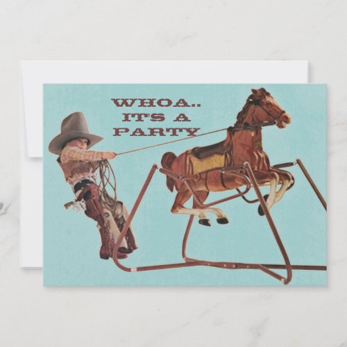 Whoa For Birthday Fun Western Cowboy Invitations