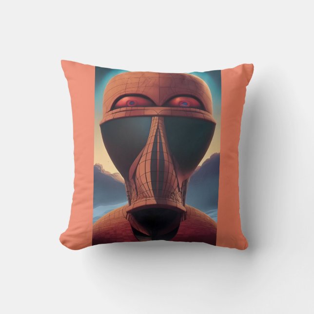 Whoa Ken Gage Psychedelic Sci-Fi Throw Pillow (Front)