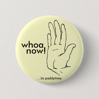 whoa now! pinback button