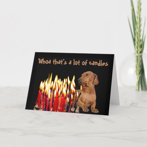 Whoa thats a lot of Candles Dashund Dog Fun Holid Holiday Card