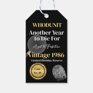 Whodunit Birthday Wine Label   Another Year to Die