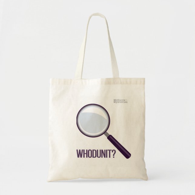 "Whodunit?" grocery tote bag (Front)