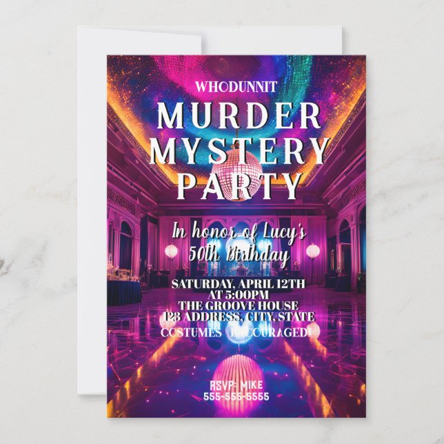 whodunit murder mystery Murder on the dance floor Invitation (Front)