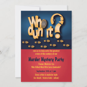 Whodunit? Murder Mystery Party Invitation