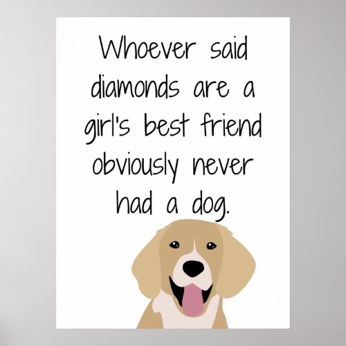 Whoever Said Diamonds Are a Girls Best Friend Post Poster