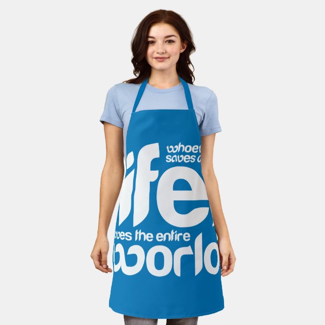 Whoever saves one life apron (Worn)