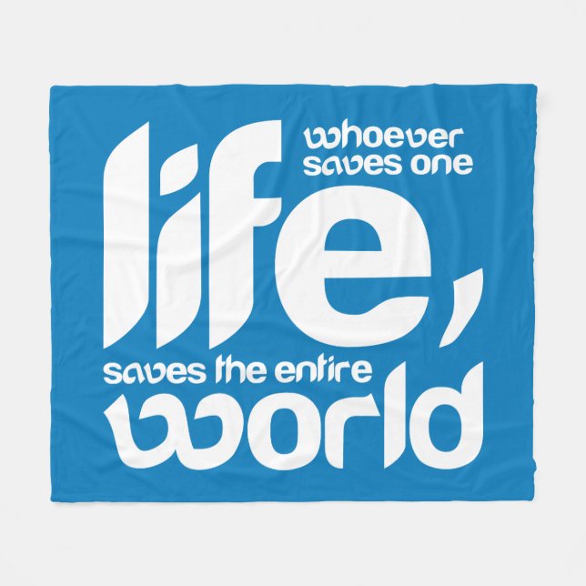 Whoever saves one life fleece blanket (Front (Horizontal))