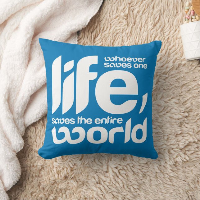 Whoever saves one life throw pillow (Blanket)