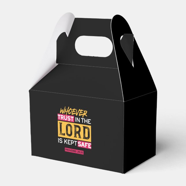 Whoever Trusts in the Lord Is Kept Safe Quote Favor Boxes (Front Side)