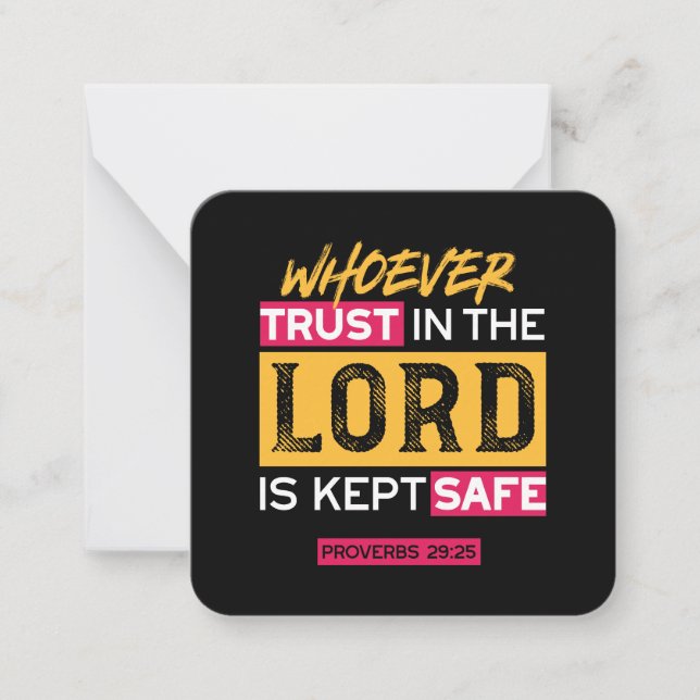 Whoever Trusts in the Lord Is Kept Safe Quote Note Card (Front)