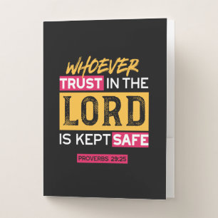 Whoever Trusts in the Lord Is Kept Safe Quote Pocket Folder
