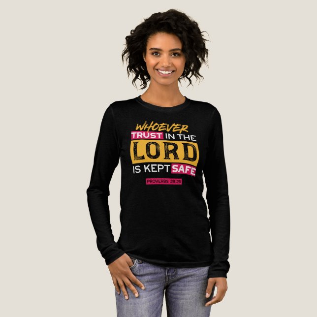Whoever Trusts in the Lord Is Kept Safe Quote Tri-Blend Shirt (Full Front)