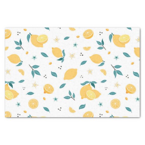Whole and Sliced Lemons Decoupage Tissue Paper