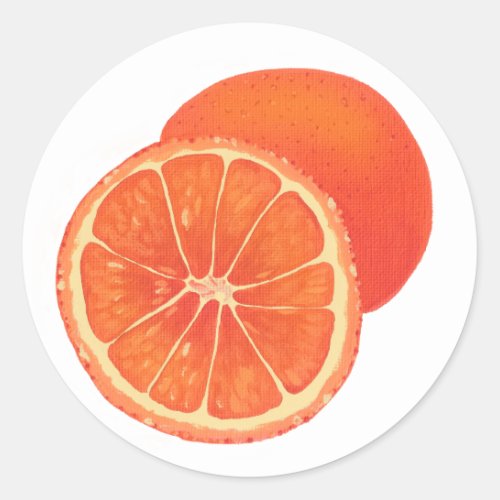 Whole and Sliced Orange Fruit Food Stickers