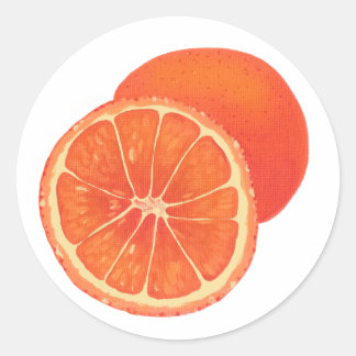 Whole and Sliced Orange Fruit Food Stickers