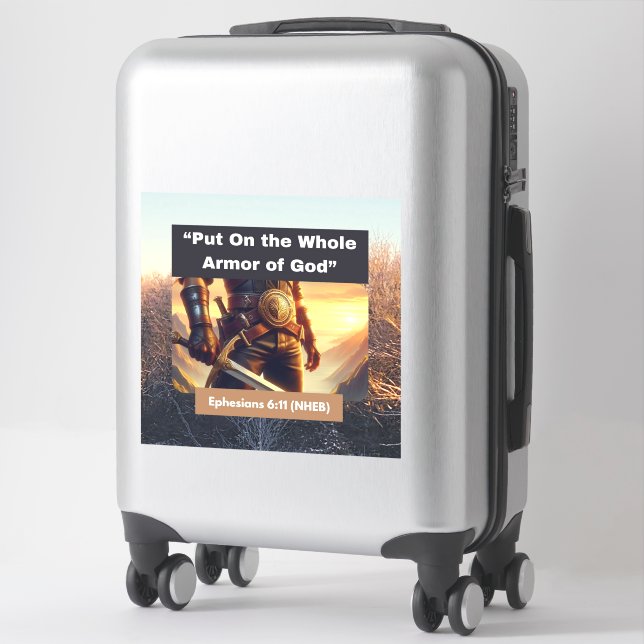 Whole Armor of God - Custom-Cut Vinyl Sticker (Suitcase)
