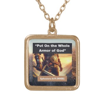 Whole Armor Of God - Square Necklace by HMEChristianDesigns at Zazzle