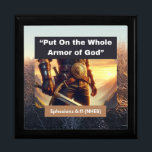 Whole Armor of God - Wooden Jewelry Keepsake Box<br><div class="desc">Introducing our exquisite Whole Armor of God black wooden jewelry box, inspired by the empowering scripture from Ephesians 6:11. Crafted with elegance and purpose, this jewelry box serves as a meaningful sanctuary for your treasured belongings while symbolizing spiritual strength and readiness. Crafted from premium quality black wood, our jewelry box...</div>