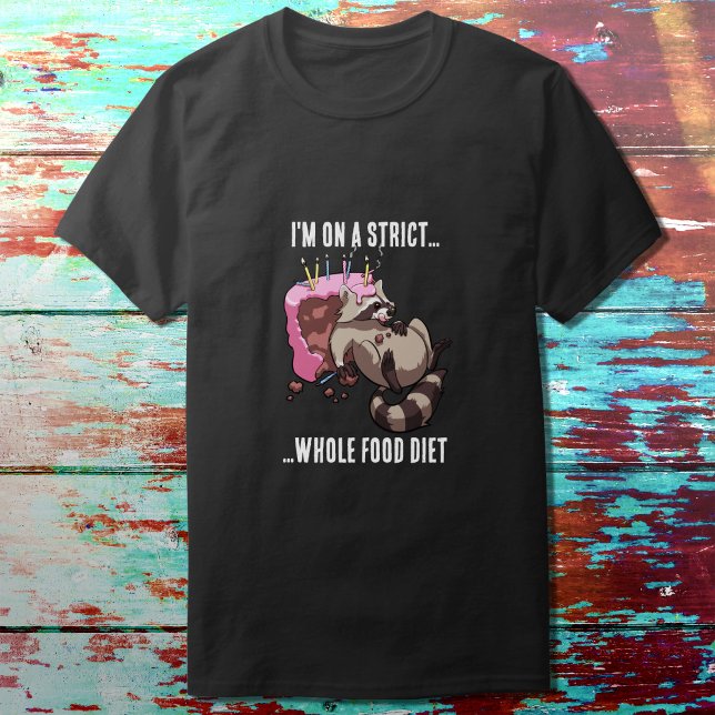 Whole Food Diet Raccoon Eating Birthday Cake T-Shirt (Creator Uploaded)