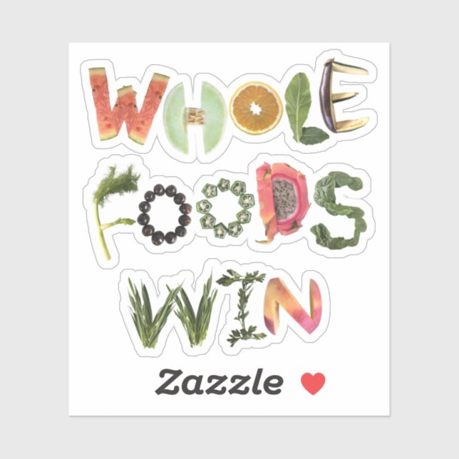Whole Foods Win - Heathy reminder Fruits & Veggies Sticker (Sheet)