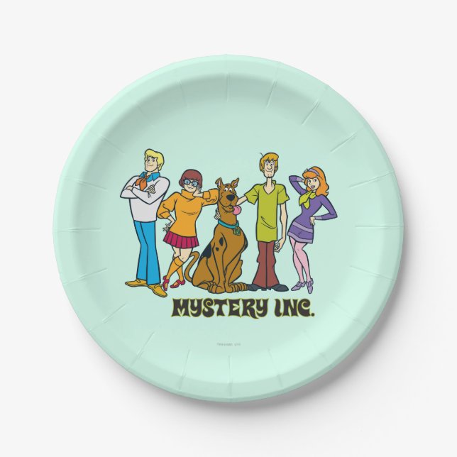 Whole Gang 12 Mystery Inc Paper Plates (Front)