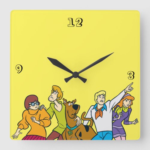 Whole Gang 13 Mystery Inc Square Wall Clock