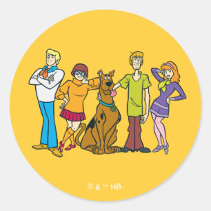 Whole Gang 14 Mystery Inc Classic Round Sticker
