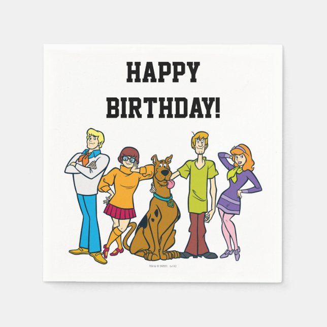 Whole Gang 14 Mystery Inc Paper Napkins (Front)