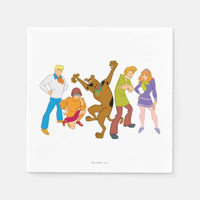 Whole Gang 16 Mystery Inc Paper Napkins (Front)
